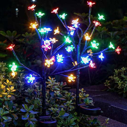 Solar Garden Lights Garden Decor, Solar Flowers Outdoor Decorative,2Pack 40LED Fairy Solar Lights Outdoor Waterproof Outside Yard,Patio,Pathway Decorations,Gardening Gifts for Women Mom IUEECEN