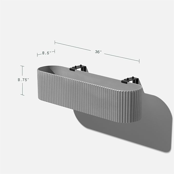 Veradek Demi Series Railing Planter - Hanging Planter Box for Windowsill/Balcony | Plastic-Stone Composite w/Railing Bracket | Modern Décor for Flowers VeradekOutdoor