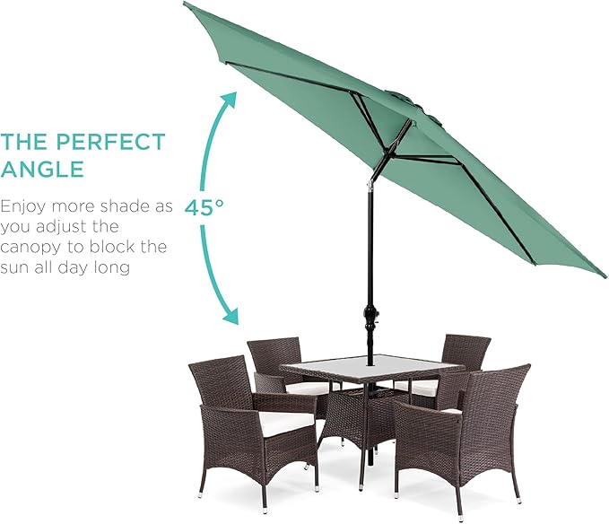 Best Choice Products 10ft Outdoor Table Compatible Steel Polyester Market Patio Umbrella w/Crank and Easy Push Button Tilt BestChoiceProducts