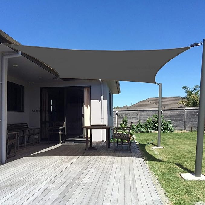 SUNNY GUARD Custom Size 15'x32' Rectangle Graphite Grey UV Block Sunshade for Backyard Yard Deck Patio Garden Outdoor Activities and Facility(Customized) SUNNYGUARD