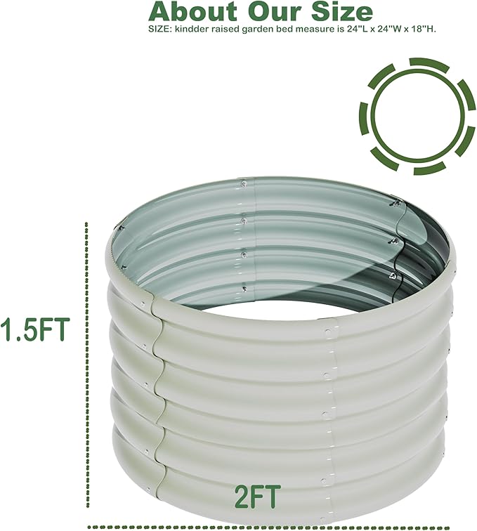 2x2x1.5ft-2pcs-Oval Raised Garden Bed Kit, Galvanized Planter Garden Boxes Outdoor, Metal Raised Garden Beds for Vegetables,Fruits, Flower,Black kingddeergardenbed