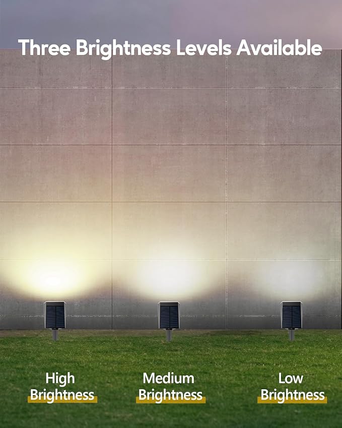 HIBOITEC Solar Spot Lights Outdoor Waterproof 59LED Landscape Lights Solar Powered Uplights Adjustable Brightness Dusk to Dawn for Outside Garden Yard Trees 6 Packs Warm White HIBOITEC