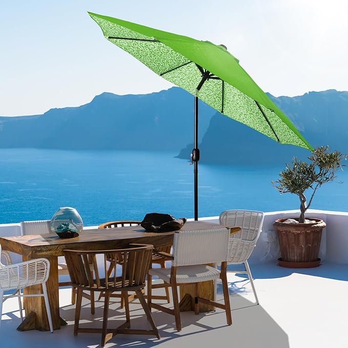 Backyard Expressions 9 ft. Patio Umbrella, Market Table Umbrella w/Tilt and Crank, 8 Ribs BackyardExpressions