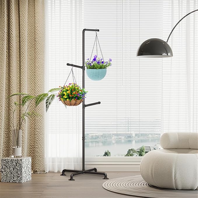 Plant Hanger Indoor,Corner Hanging Plant Stand,Heavy Duty Metal Hanging Plant Holder for Indoor Plants,Living Room,Balcony,Bedroom,Garden Lengfkus