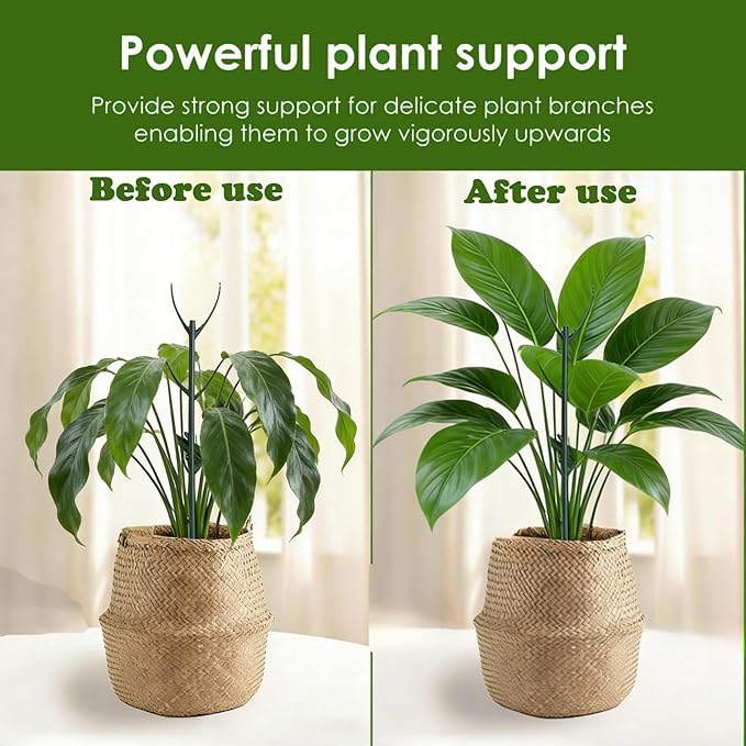 Stackable Monstera Moss Pole - 10 PCS Coir Plant Support Stakes for Indoor Plants, Bendable Totem Pole for Climbing Vines, Money Plant | Durable Indoor Plant Stakes (10 Pack) Rootora