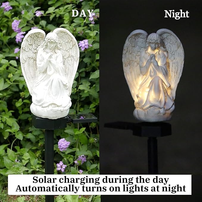 Garden Solar LED Light with Stake, Waterproof Outdoor Decor for Walkway Courtyard Party Decor, White Angel XURLEQ