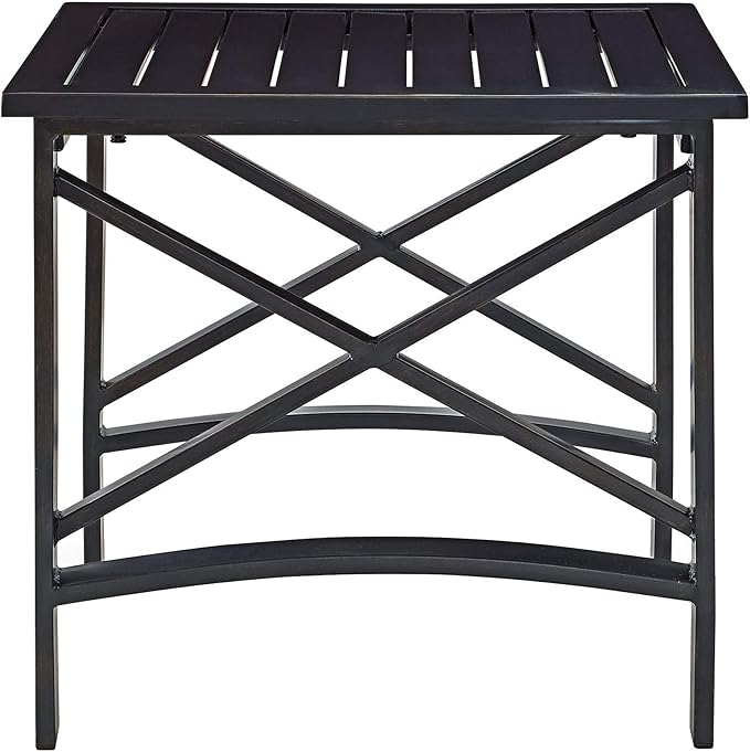 Crosley Furniture Kaplan Weather Resistant Metal Outdoor Side Table for Patio, Deck, Porch, Oiled Bronze CrosleyFurniture