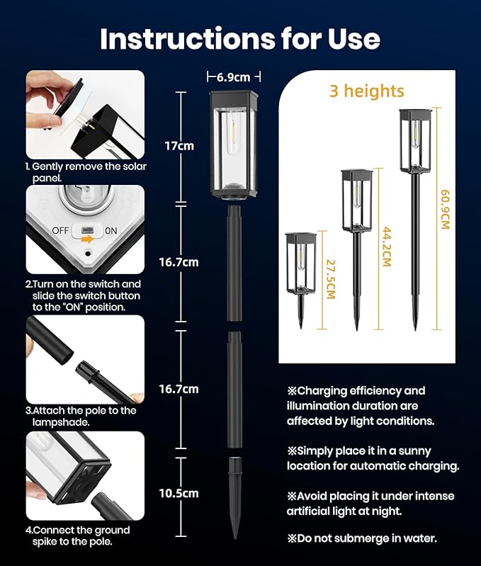 SUPER BRIGHT Solar Pathway Lights Outdoor, 8 Pack Solar Lights Outdoor, Auto On/Off, IP65 Waterproof Solar Garden Lights Solar Powered Landscape Lighting for Yard Patio Walkway Driveway Pathway Professionalproductionofsolarlightsoutdoor%EF%BC%9A%EF%BC%89