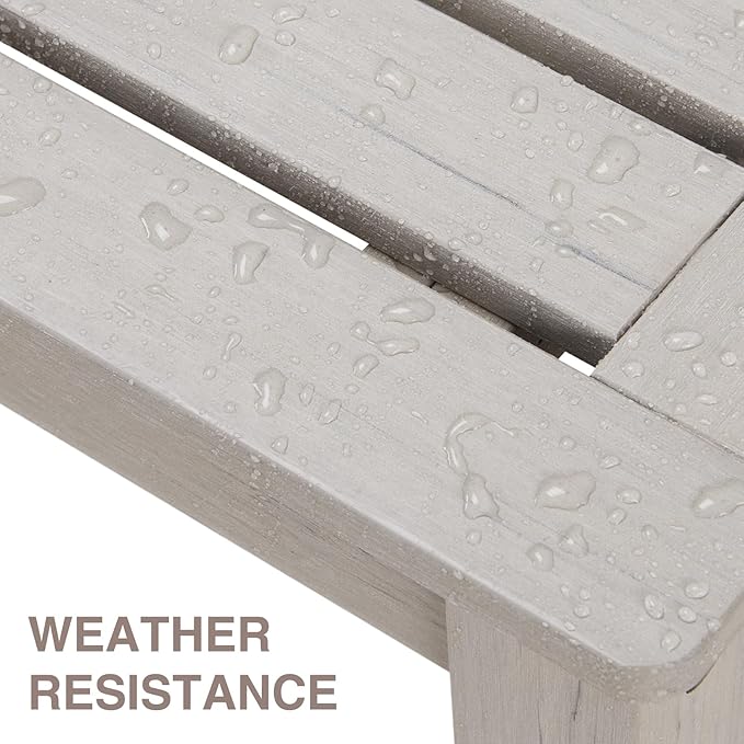 Psilvam 2-Person Outdoor Poly Lumber Patio Backless Bench, Fade-Resistant & Odor-Free Poly Lumber Patio Furniture, Weatherproof, Suitable for Garden, Porch and Park, 700 Lbs Support (2pcs, Grey) PsilvamGardenFurniture