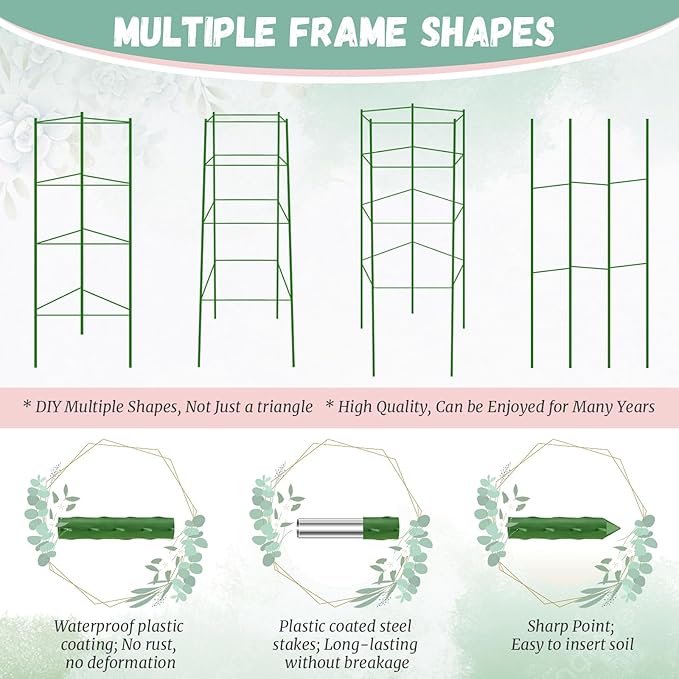 Legigo 2-Pack Tomato Cage for Garden Plant Support - Up to 48in Garden Stakes, Tomato Trellis for Potted Plants, Tomato Cages Plant Stakes for Climbing Vegetables & Flowers Legigo