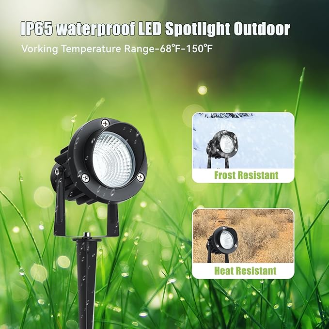 10W Dusk to Dawn Led Light 120V 3000K 1000lm Warm White Landscape Outdoor Spotlights with Photocell Sensor IP65 Waterproof Spot Lights for Yard Flag Garden Tree Fulanzaren