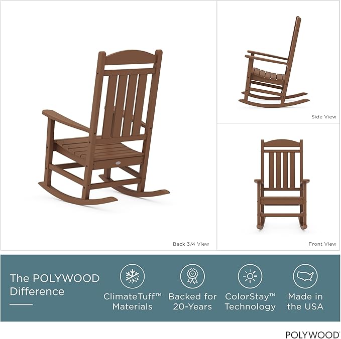 POLYWOOD Presidential Rocking Chair in Teak POLYWOOD