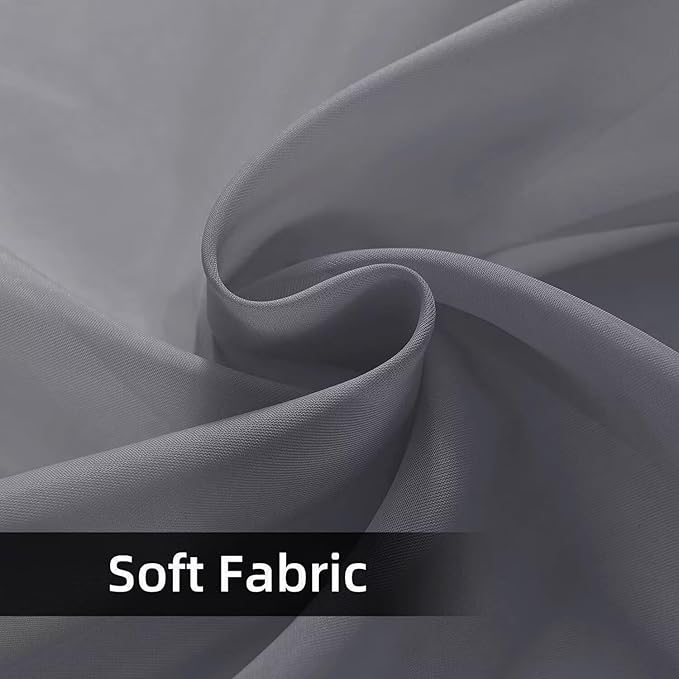 SpaceDresser Waterproof Outdoor Sheer Curtains for Patio - 4 Panels Rod Pocket Indoor Voile Sheer Curtain for Living Room,52W x 84L inch, Grey SpaceDresser