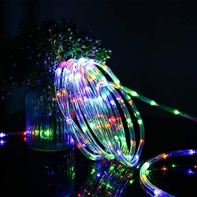100ft LED Rope Lights Outdoor, 720 LED Connectable and Flexible Tube Lights with 8 Modes, Waterproof LED Rope Lighting for Garden, Patio, Pool, Bedroom, Party, Indoor Outdoor Decoration (Multicolor) Jnaurb