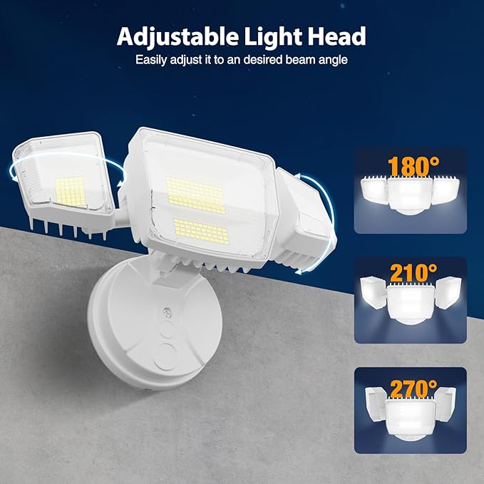Onforu 90W Flood Lights Outdoor, 10000LM Ultra Bright 4-Head LED Security Light with Switch Control, IP66 Waterproof 6500K Exterior Lights for Yard Garage Patio Onforu