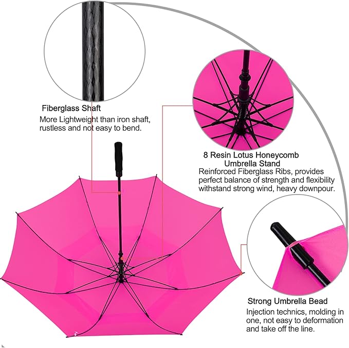 G4Free 47/54/62/68/72 Inch Automatic Open Golf Umbrella Oversize Extra Large Double Canopy Vented Windproof Waterproof Stick Umbrellas G4Free