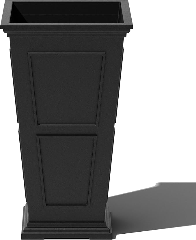 Veradek Brixton Series Tall Planter - Large Outdoor Planter for Front Porch/Patio | Crack-Resistant Plastic for All-Weather Use | Classic Estate Design for Tall Plants, Flowers, Trees VeradekOutdoor