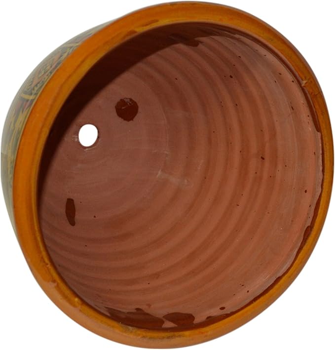 Treasures Of Morocco Handmade Ceramic Flower Pot Moroccan Indoor Outdoor Mediterranean Spanish Style Garden Drain Hole Planter Yellow Treasures+Of+Morocco