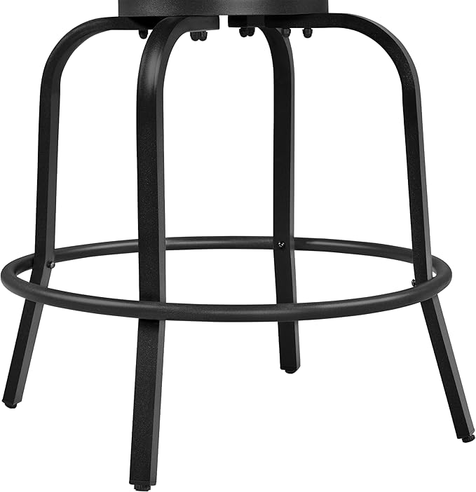 Yaheetech 2 Piece Patio Swivel Bar Stools Texteline Bistro Chairs with High Back/Armrest/Footrest, All Weather Padded Seating Outdoor Furniture Chairs for Outside, Lawn & Garden?Black/Brown Yaheetech