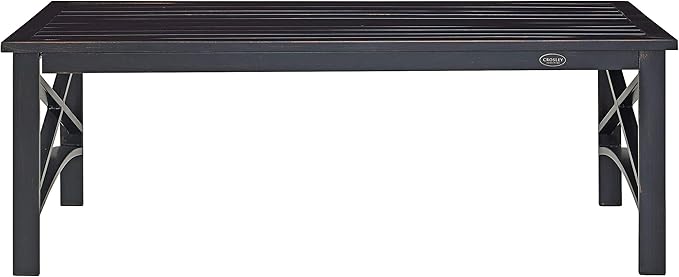 Crosley Furniture Kaplan Weather Resistant Metal Outdoor Coffee Table for Patio, Deck, Porch, Oiled Bronze CrosleyFurniture