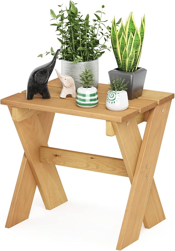 Furinno Tioman Outdoor Side Table Flower Stand, Pine Wood Furinno-FitsYourSpaceFitsYourBudget