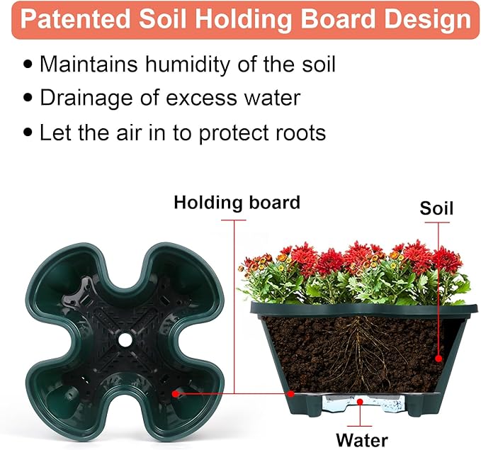 GameXcel Vertical Planter 5 Tier Stackable Planters Garden Planters Strawberry Herb Flower and Vegetable Planter Indoor Outdoor Gardening Pots with Removable Wheels and Tools 2-Pack GameXcel