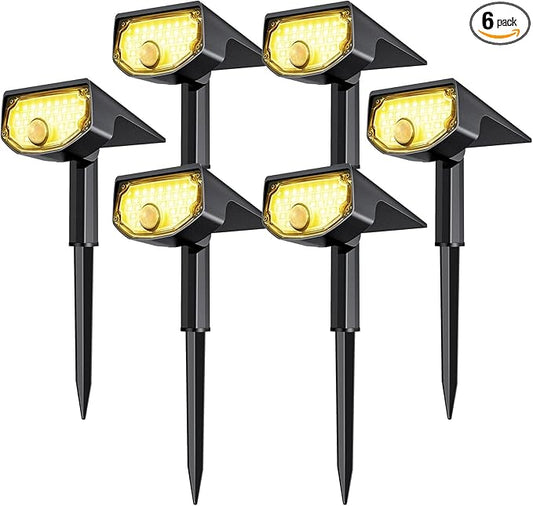 AloftSun Solar Motion Sensor Outdoor Lights,Waterproof Motion Sensor Spot Lights- 30 LED/3 Modes Solar Powered Spotlights,Landscape Lighting for Yard and Garden, Warm White,6 Pack AloftSun