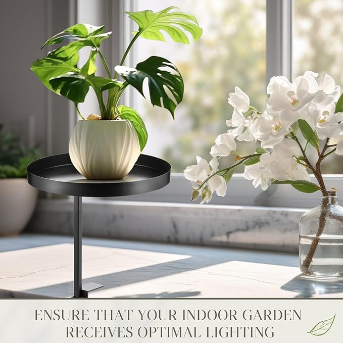 4 Pcs Window Sill Plant Shelf 5.7''D x 12.4''H Adjustable Window Shelf Windowsill Clamp Tray for Indoor Plants Metal Windowsill Extension Tray Planter Floating Shelves for Indoor Outdoor Teenyyou