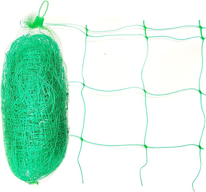 Green Polypropylene Garden Trellis Netting 6.5x100 ft, Heavy Duty Plant Support Net for Climbing Vegetables, Fruits & Flowers HHTHH