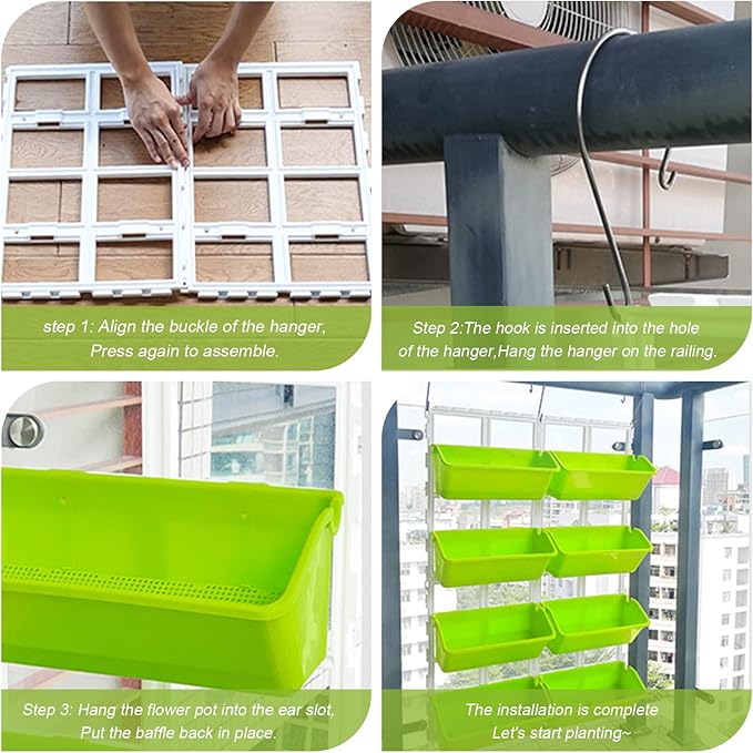 LOYALHEARTDY Vertical Garden Wall Planter Wall Mounted Planter 4-Tier Vertical Garden Planters for Growing Strawberries, Flowers, Vegetables, Herbs Indoor/Outdoor Decoration (Light Green) LOYALHEARTD