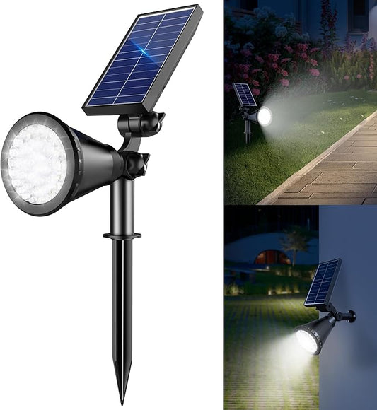 Solar Lights Outdoor Waterproof, 36 LEDs 1000LM Adjustable Solar Spot Lights Outdoor, 2-in-1 Solar Powered Spotlight Landscape Lighting for Garden, Yard, Pathway- 1 Pack (Cool White) Rootora