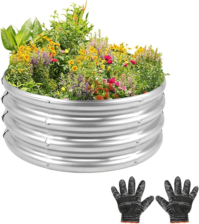 Garden Galvanized Raised Garden Bed Kit - Metal Planter Boxes for Vegetables/Herbs/Flowers, Heavy-Duty Steel Outdoor Garden Box with Reinforced Edges(3X3X1FT) Gardeal