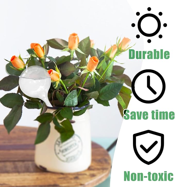 20 PCS Clear Plant Watering Globes,Plastic Watering Bulbs,Self Watering Planter,Flower Automatic Watering Device for Plants Indoor,Outdoor,Flowerpot,Home Garden(Large,Medium,Small) Jgalnim