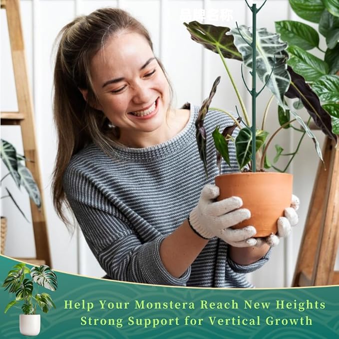 10 Pack Stackable Plant Support Stakes, 75inch Climbing Plant Sticks Structures for Monstera with Garden Ties, Durable Alternative to Moss Pole for Indoor Outdoor Plants YOYOKIT