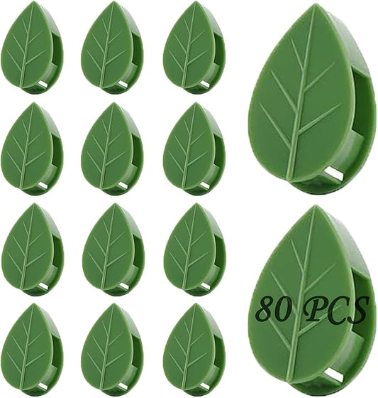 Plant Climbing Wall Fixture Clips, 80Pcs Self-Adhesive Wall Clips Fixer Hooks for Vines, Traction Support Holder, Invisible Leaf Clips for Wall Climbing Plants Indoor Outdoor Decor Beyoslf