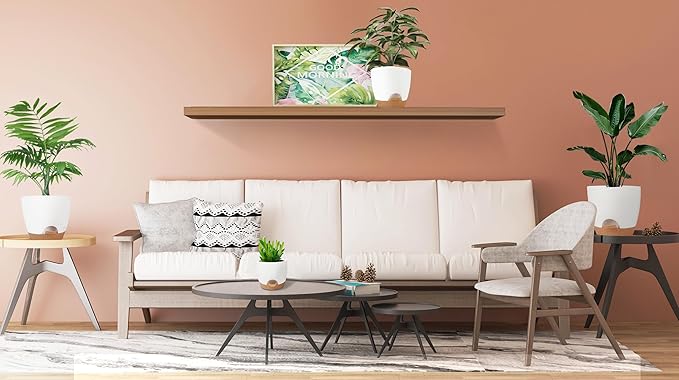 Self Watering Planters with Drainage Holes Reservoir,Nursery Planting Pot for Indoor Decor Garden Plants Succulents,Snake Plant, African Violet,Plastic Flower Pots Set 7+6.5+6+5.5+5 Inch (White) STSTECH