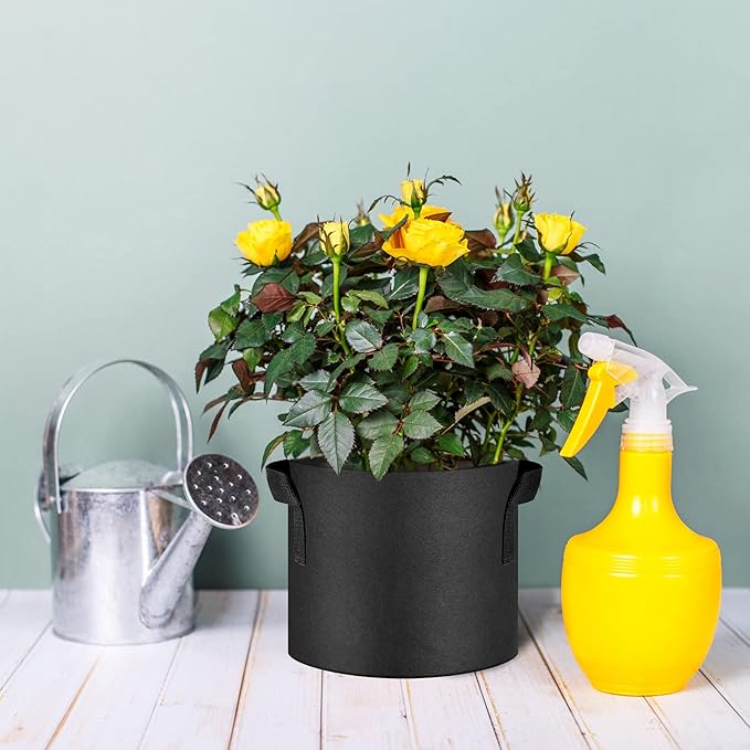 12-Pack 3 Gallon Thickened Non-Woven Grow Bags, Aeration Fabric Pots with Handles JNYONG