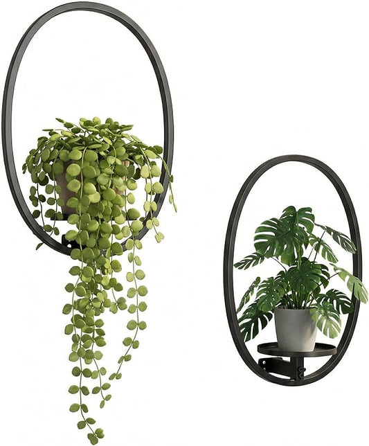 2 Pack Plant Stand Indoor Outdoor Hanging Planters for Plants Wall Plant Holder for Indoor Plants Plant Frames Wall Decor for Livingroom Bedroom Balcony Patio NUZZERO