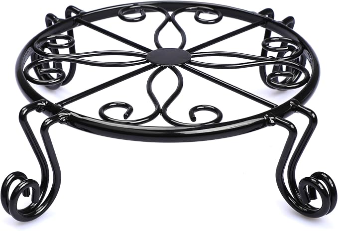 Black Plant Stand for Flower Pot Heavy Duty Potted Holder Indoor Outdoor Metal Rustproof Iron Garden Container Round Supports Rack for Planter Bronze, Pumpkin Stand Outdoor Autopromake