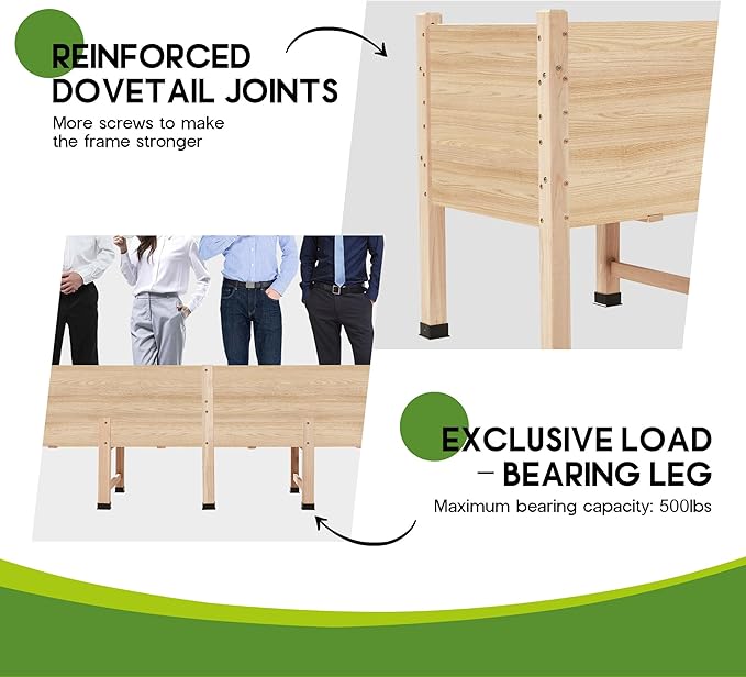 AMERLIFE 7x2 Ft Raised Garden Bed, 16 Inch Depth Featuring Legs, Drainage Holes, Ideal for Deep Rooted Vegetables, Flowers, Herbs, Elevated Wood Planter Box for Balcony, Patio, Backyard, Easy Assembly AMERLIFE
