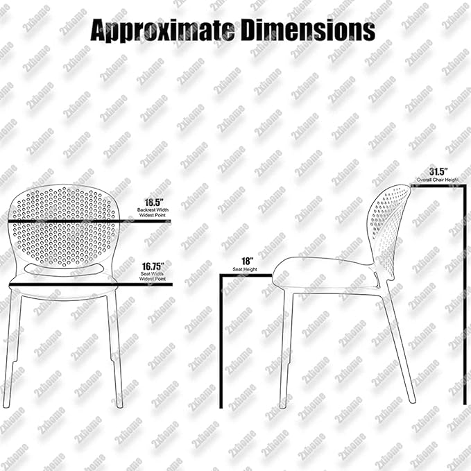 2xhome Patio Dining Chair | Modern Stackable Outdoor Pool Side Chair | Weather Resistant Plastic for Yard, Porch, Balcony, Kitchen, Yellow, Single, Set of 1 2xhome