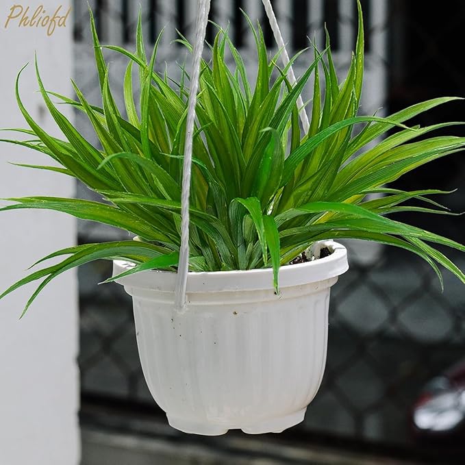 32 Pcs Artificial Grass Fake Plants 17.3in Outdoor Plants UV Resistant Faux Greenery Stems Fake Grass for Home Window Garden Office Patio Pathway Front Porch Halloween Décor Green Phliofd