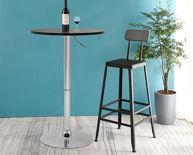 Modern Bar Table Height Adjustable Kitchen Dining Table Round Pub Table Counter Table Bar Top Table Tall Table Hydraulic Dining Room Home Kitchen Table FDW