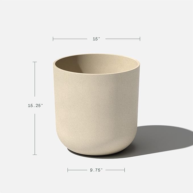 Veradek Round Lima Plastic Planter Pots for Indoor/Outdoor Garden Use, Sand Color, 5 Year Warranty VeradekOutdoor