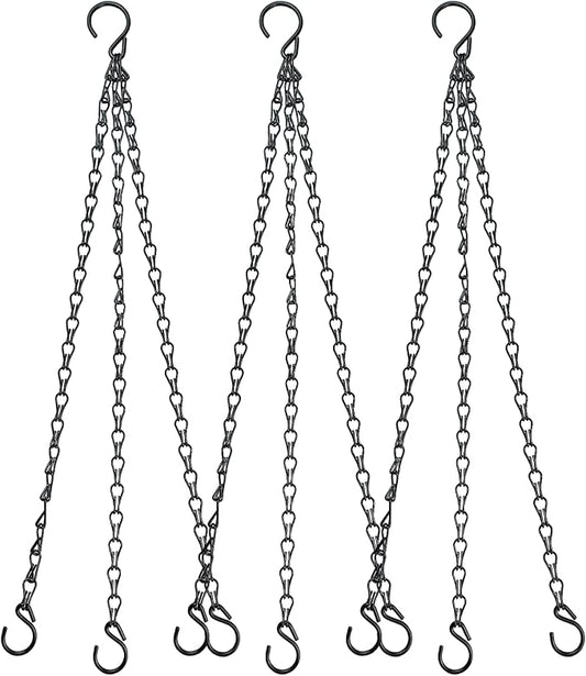3 Pack, 20 Inch Hanging Baskets Chain, Hanging Chains with Hooks Flower Pot Chain Replacement Plant Hangers for Planters, Bird Feeders and Lanterns (Hook, 3) VIREYA