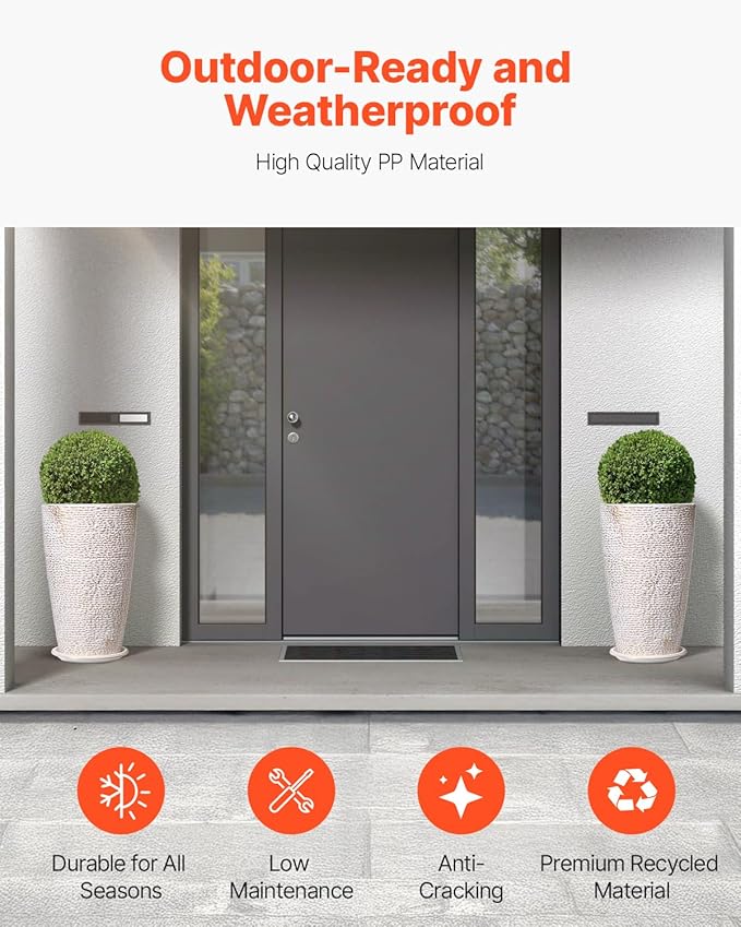VEVOR Set of 2 Tall Outdoor Planters 21" H, Round Large Planters for Front Porch and Patio, Stone Finish Flower Tree Plant Pots VEVOR
