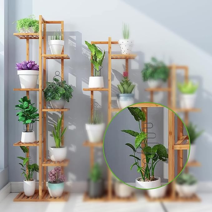 4 Pcs Mini Metal Trellis for Potted Plants, Climbing Support for Hoya Vines (Black) Rootora