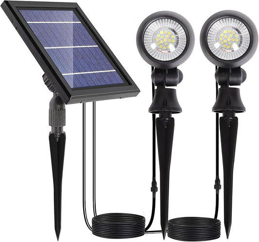 SUNLONG Solar Outdoor Lights,Solar Spot Lights Outdoor Waterproof Solar Spotlight Landscaping for Yard Garden Flag Pathway Trees(Natural White) MakeYournightBrightandWarm
