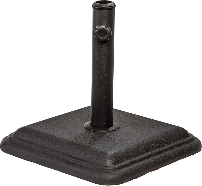 US Weight 26 Pound Umbrella Base - Cast Stone Outdoor Umbrella Stand - for Use with Umbrella Poles 1.3" to 1.8" - Designed to be Used with Patio Table - Black USWeight