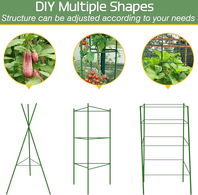 Halatool 2 Pack Tomato Cages for Garden,Up to 48in Adjustable Tomato Cage, Garden Stakes Tomato Trellis for Pots, Tomato Plant Support for Raised Garden Bed & Climbing Vegetables Flowers HALATOOL